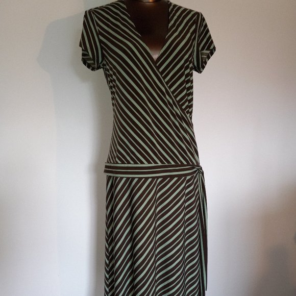 Drop waist, jersey, wrap dress, US women's size 8 - Picture 3 of 12
